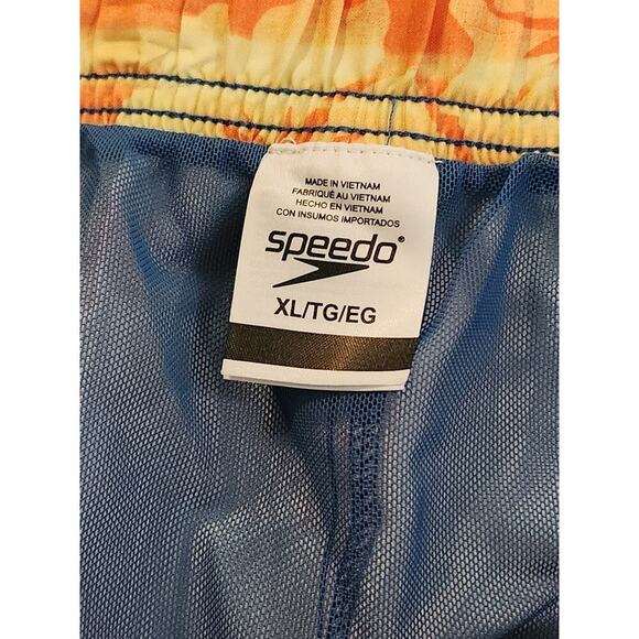 Speedo Swim Trunks Men's Sz XL Colorblock Hawaiian Design Mesh Lined Stretch NWT - Picture 8 of 8
